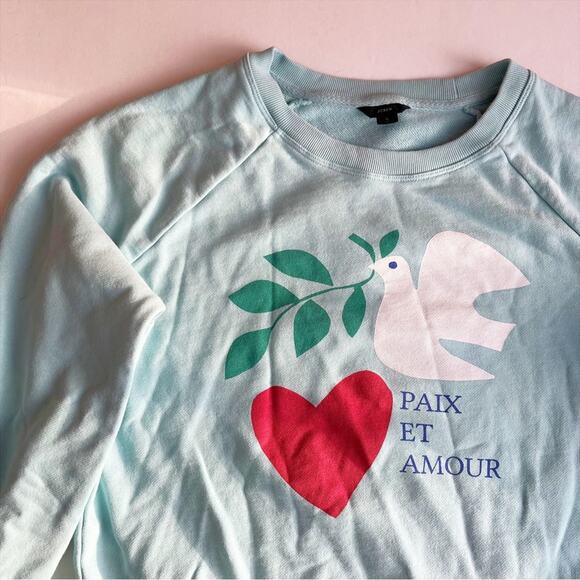 J. Crew Dove Heart Sweatshirt in original cotton terry - Picture 5 of 5